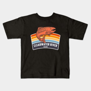 Clearwater River Idaho Salmon Fishing Graphic Kids T-Shirt